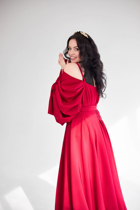 Red wedding cape